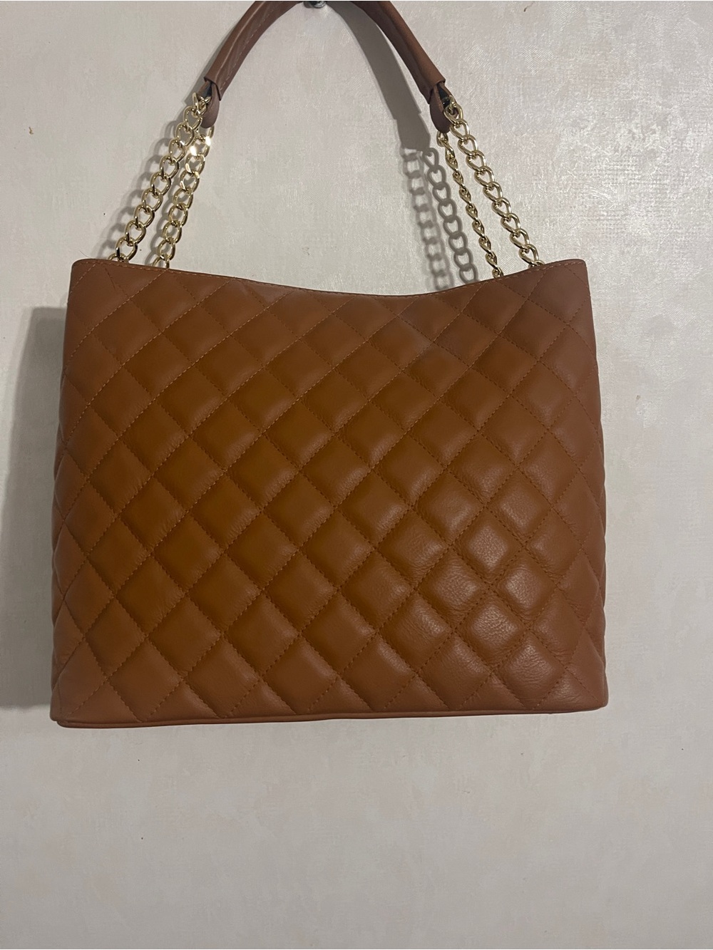 Persaman New York Diamond Quilted Leather Tote Bag